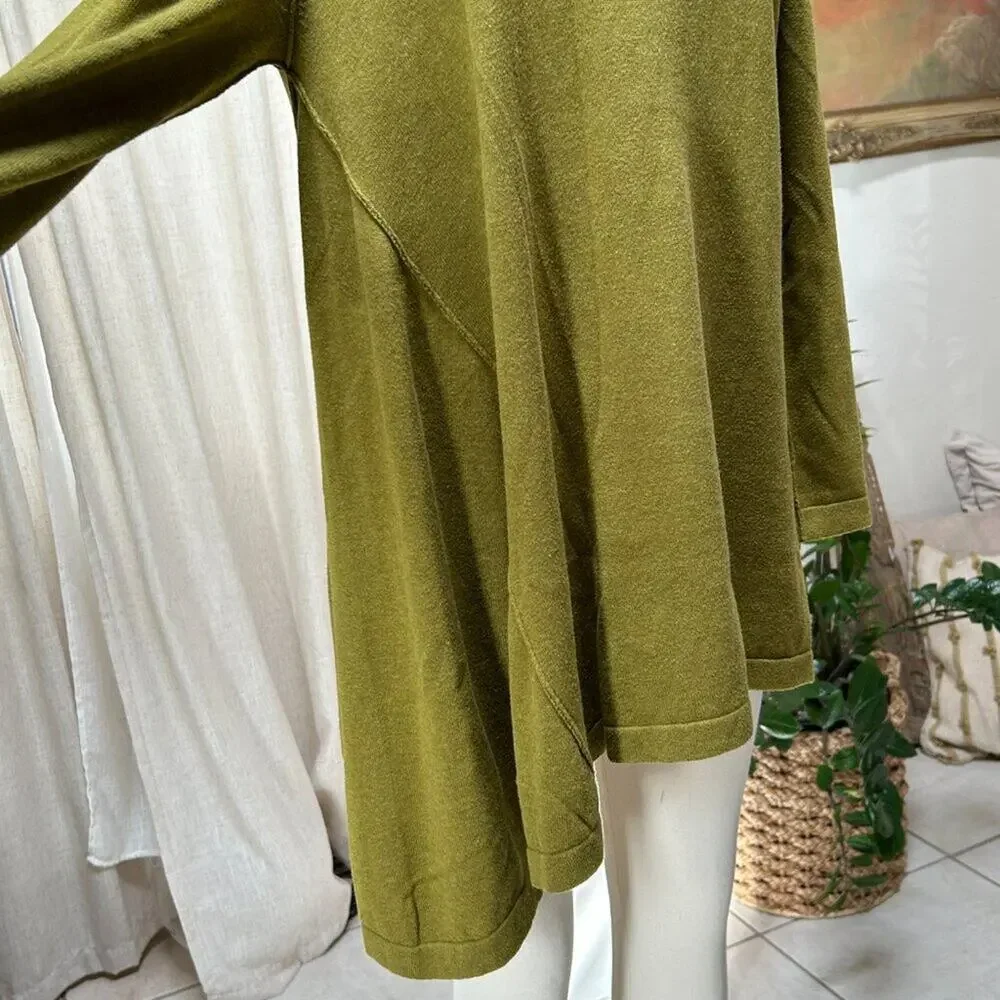Asymmetrical Lagenlook Cotton Tunic Dress‎ Capsule Layering Bryn Walker Green S